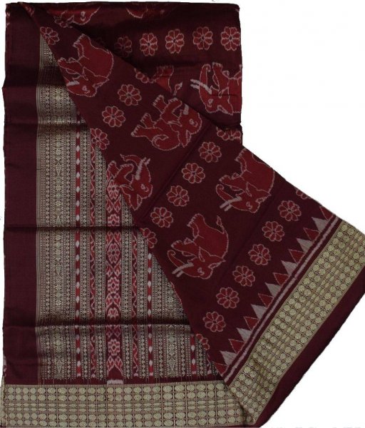 Elephant Pattern Sambalpuri Silk Saree